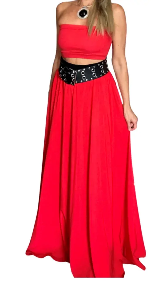 Dlouhá letní sukně - maxi sukně BOROS SK-L-RED 08